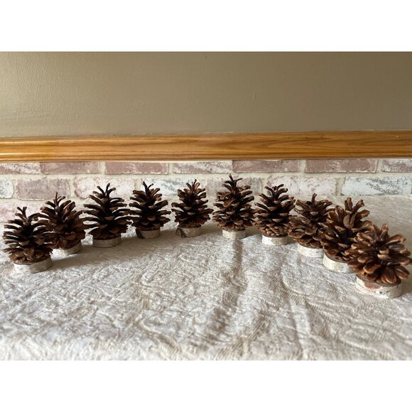 Pinecone & Birch Place Card Holders - Set Of 10 Natural Rustic Table Decor - Picture 6 of 11